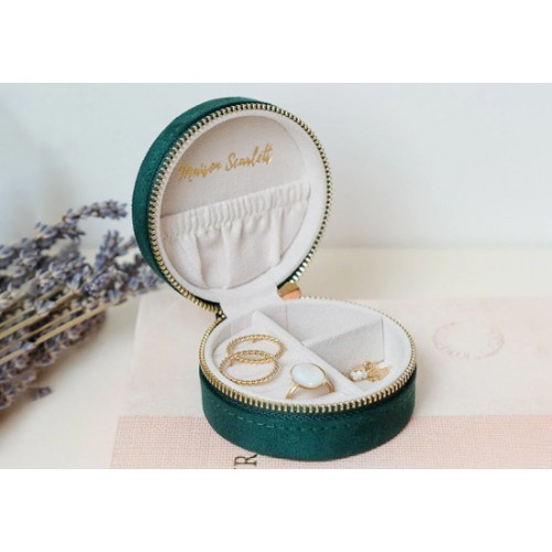 Boite Yvonne Velours Vert